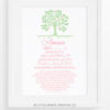 Ayat Al Kursi Tree Personalised Islamic Print for Girls