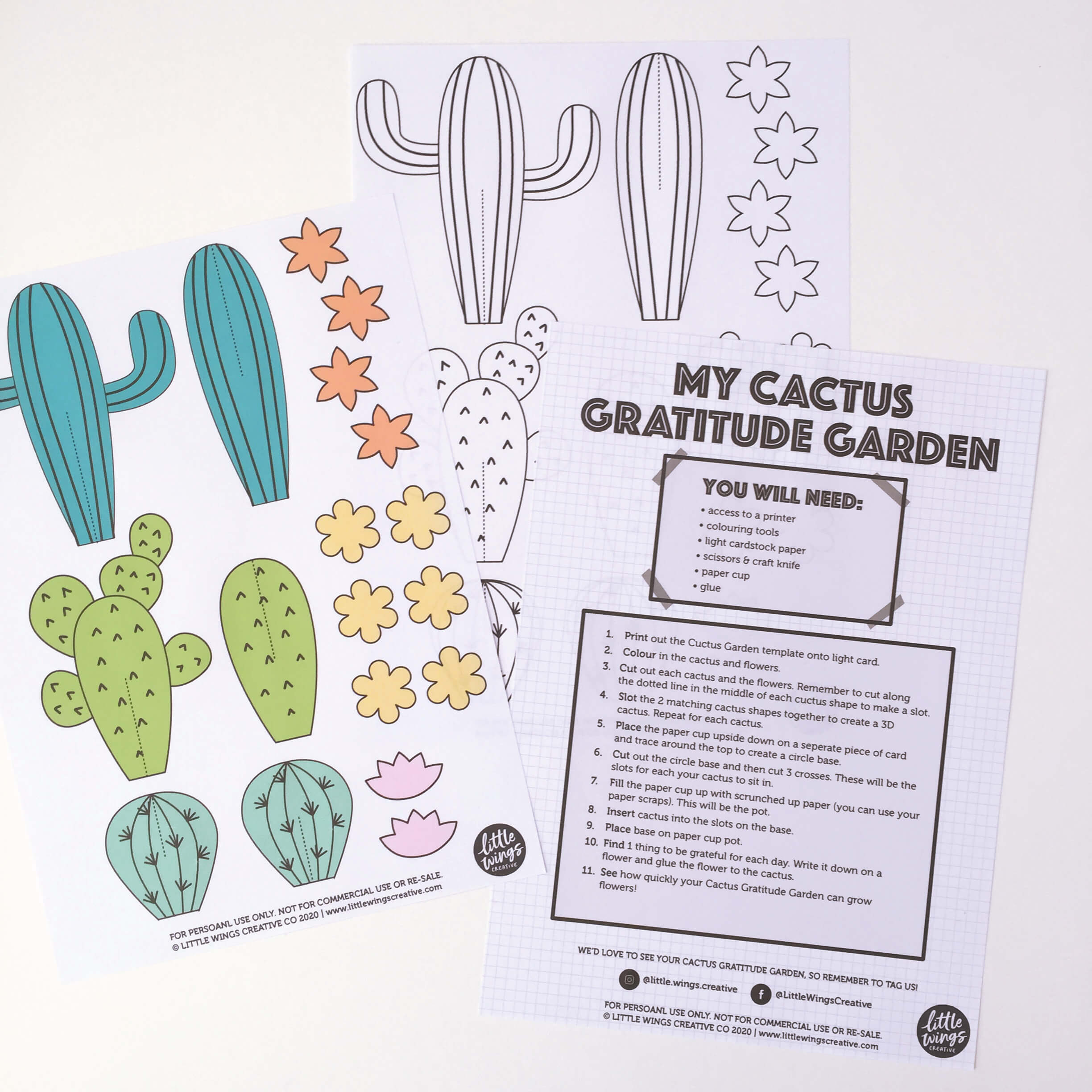 Gratitude Cactus Garden Printable Free Printable Islamic Activity 1