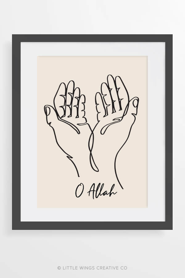 Dua Hands Frame Islamic Printable Cotton