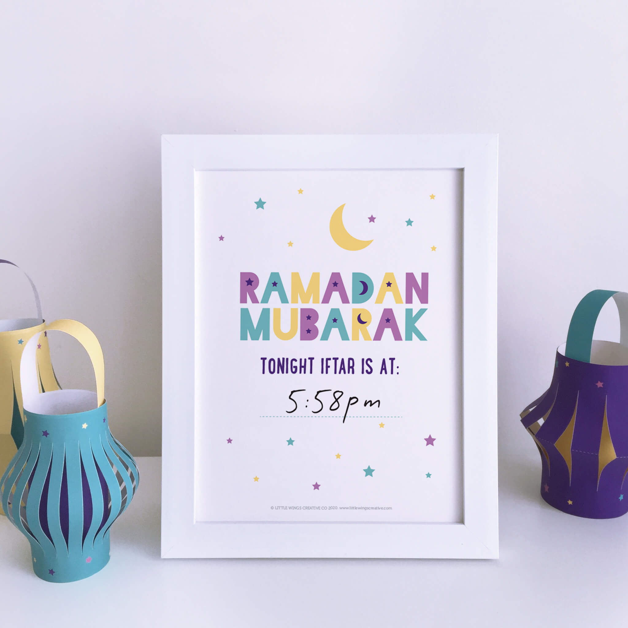 Ramadan Iftar Countdown Moon Star