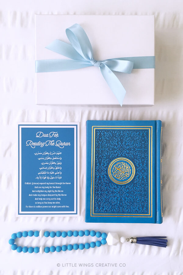 Rainbow Quran Arabic Set Dark Blue Gold (S)