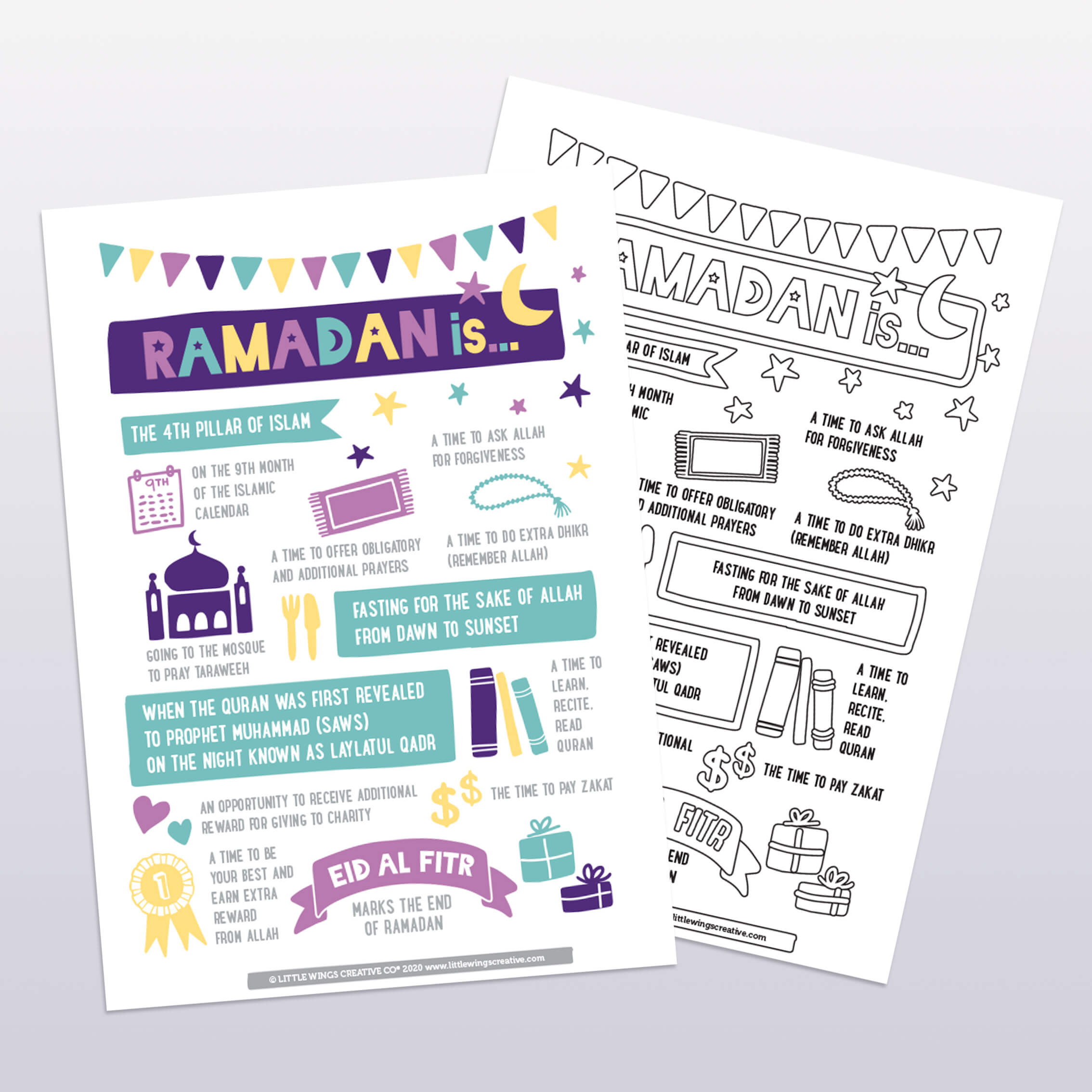 Ramadan Is Fact Sheet Printable Purple Moon Star