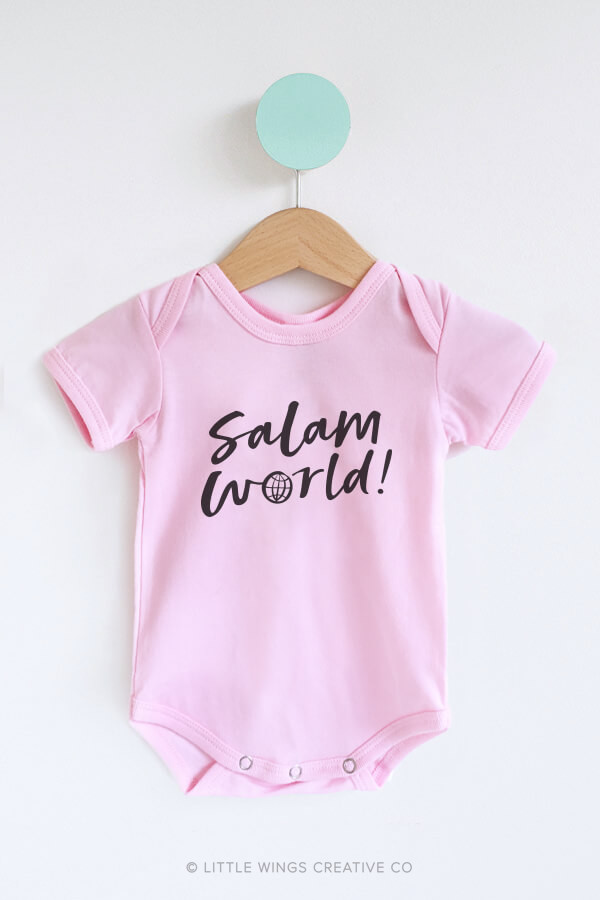 Salam World Muslim Baby Onesie Pink 1
